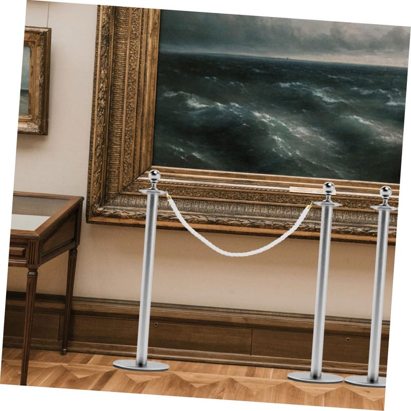 White Crowd Control Stanchion Ropes 1m Safety Queue Barrier For Theaters Hotels Restaurants - Image 4